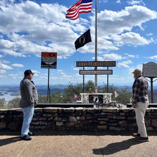 A stop at the Veterans Overlook on one of our bus adventures