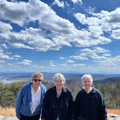 Friends enjoying a beautiful day on our bus adventure